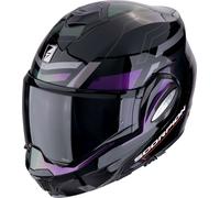 Scorpion EXO-Tech Evo Conquer, casco modulare M male Nero/Grigio/Lilla/Verde