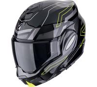 Scorpion EXO-Tech Evo Conquer, casco modulare M male Nero/Grigio/Giallo Fluo