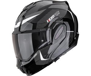 Scorpion Exo-Tech Evo Pro Acuti Casco apribile, nero/grigio/bianco, Taglia L (58/59)