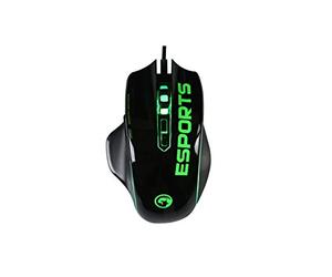 Scorpion - Gaming Souris - Modèle Ma-GN38 GN - 5V Tension - avec 7 boutons programmables - avec Port USB - 6 Couleurs de la Lumière LED - câble tressé - Taille 130 mm x 85 mm x 42 mm - Couleur Noire