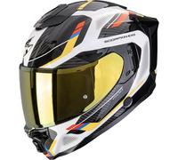 Scorpion Exo-1500 Air Sleek Casco integrale, nero/bianco/giallo, Taglia M (57/58)