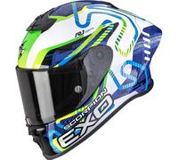 Scorpion Casco integrale da moto EXO-R1 EVO II Air Cornering bianco-blu-verde L