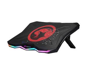 Scorpion - Ventilateur Portable - Modèle Ma-Fn40 - Puissance de 4 W - pour PC jusqu'à 17 pouces - Éclairage de l'effet Rainbound - Ports USB 2 - Dimensions 180 mm x 180mm x 15 mm - Noir