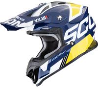 Casco da motocross Scorpion VX-16 EVO Air Analog bianco-blu-giallo L