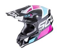 Scorpion VX-16 EVO Air Casco Analogico Cross (Nero/Blu/Rosa) Taglia: L (59)