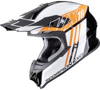 Scorpion VX-16 Evo Air Lignes, casco da motocross M female Nero/Bianco/Arancione