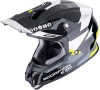 Scorpion VX-16 Evo Air Rod Casco da motocross, nero-bianco-giallo, taglia S per maschi