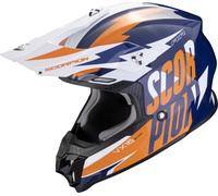 Scorpion VX-16 Evo Air Slanter Motocross Casco, blu-arancione, taglia 2XL