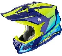 Scorpion VX-22 Air Attis Casco Motocross, blu-giallo, taglia XL per maschi