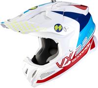 Scorpion VX-22 Air Mips Ares, casco a croce S male Bianco/Blu/Rosso