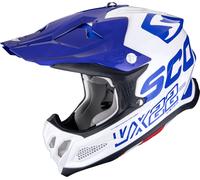 Casco da motocross Scorpion VX-22 Air Updown bianco-blu-blu XS