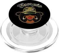 Scorpione Regina Camo Donna Nero Compleanno Segno Zodiacale PopSockets PopGrip per MagSafe