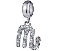 Scorpione Zodiac Star Sign Charms-fit Pandora Bracciale - 925 Collana in argento Sterling Pendente, 12 Oroscopo Pendente Scorpione CZ Perline, ottobre/novembre regalo di compleanno per le donne/uomini