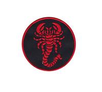 Scorpions Red Scorpion Skorpion - Toppa rotonda ricamata da applicare con ferro da stiro, accessorio souvenir