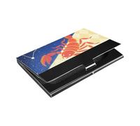 Scorpions Stars Blue Red Slim porta biglietti da visita con pelle e acciaio inossidabile piccolo porta carte per viaggi a casa o in ufficio