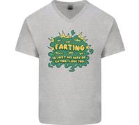Scorreggio È Just My Vie Di Saying Che i Love You Uomo Scollo A V Cotone T-Shirt