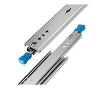 Scorrevoli per cassetti resistenti con serratura, armadio con cuscinetti a sfera a estensione completa, binari e guide per cassetti a 3 sezioni, montaggio laterale