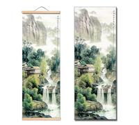 Scorri Pittura Decorazione Parete Asiatica, Arte Cinese Rotolo Pittura, Pittura Cinese, Asiatico Decorazione Parete, Pittura Paesaggio, Adatto per Arredare Camera da Letto, Soggiorno, 25 x 80cm