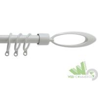 SCORRITENDA BASTONE PER TENDE ACCIAIO BIANCO ELLISSE NERO 210-380 CM ESTENSIBILE