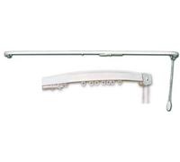 Scorritenda Binario tenda a corda in Alluminio con Curve Bianco 220 cm