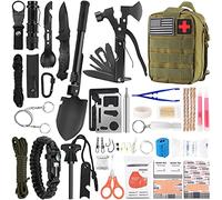 scosao Kit di Sopravvivenza Professionale Emergenza 29 in 1 Kit Sopravvivenza Pronto Soccorso, Multiuso Survival Kit per Escursionismo Campeggio, Avventura, Viaggi, Trekking, Pesca, Caccia,Green