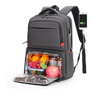 scosao Zaino Termico a Prova di Perdite, Borsa Frigo Isoterma con Scomparto Refrigerante, Multifunzione Zaino per Laptop con Porta di Ricarica USB per Uomo Donna, PIC-nic, Barbecue, Campeggio,Black