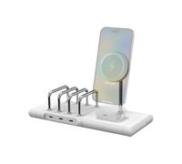 Scosche BaseLynx 2.0 - Stazione di ricarica modulare con supporto per caricabatterie wireless MagSafe da 15 W, tappetino di ricarica da 5 W per AirPods Pro e 3 porte USB-C da 60 W, caricabatterie