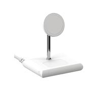 Scosche BL2MSiQWT-AP BaseLynx™ 2.0 Stazione di ricarica modulare 2 in 1 con MagSafe, supporto per telefono di ricarica wireless veloce da 15 W compatibile con Apple iPhone 15/14/13/12 Series,
