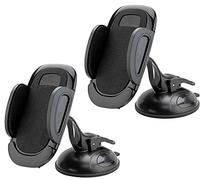 SCOSCHE SUHWD-2PKXCES0 - Supporto a ventosa con leva di bloccaggio regolabile e supporto per telefono, confezione da 2