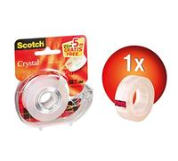 Scotch 3M CrystaL Tape Nastro Adesivo, Trasparente, 19 mm x 30 m