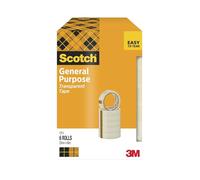 Scotch 508 Nastro adesivo trasparente, 25 mm x 66 m, 6 rotoli/confezione, confezione di cartone