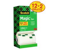 SCOTCH - 7100026965 - Nastro adesivo Magic 810 - 19 mm x 33 m - acrilico - trasparente - Scotch - Multi Pack 12+2 rotoli - 61768 - Conf. da 1 Pz. - 7100026965