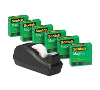 Scotch 810C40bk Magic Tape Value Pack W/C40 Dispenser 3/4Inch X 1000Inch 1Inch Core Clear 6/Pack