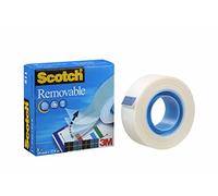 Scotch Magic Rotolo di Nastro Adesivo Trasparente e Rimovibile, Confezione Singola da 1 Pezzo, Dimensione Nastro Adesivo 19 mm x 32.9 m, Ottimo per Ufficio e Scuola