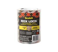 Scotch Box Lock Clear Packaging Tape, 48 mm x 50 m, 3 Rolls/Pack, Shipping and M