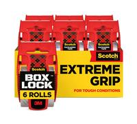 Scotch Box Lock Packaging Tape, 6 Rolls with Dispensers, 48 mm x 20.3 m - Strong