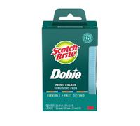 Scotch-Brite Dobie Colors Pads, Dobie Sponge for All Purpose Cleaning of Kitchen, Bathroom, and Household, Non Scratch Pads Safe for Non-Stick Cookware, 24 Count