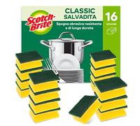 Scotch-Brite Spugna abrasiva Salvadita Classic, 16 pezzi per confezione - spugna abrasiva resistente e di lunga durata, rimuove facilmente unto e cibo bruciato.