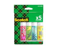 Scotch Colla Stick Permanente, Design Metallizzato, 5 Tubetti da 8 g | Tenuta Forte e Permanente per Progetti Artistici, Creativi e Scolastici; Facile da Pulire, Atossica e a Base d’Acqua