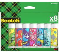 Scotch Colla Stick Permanente, Design Metallizzato, 8 Tubetti da 8 g | Tenuta Forte e Permanente per Progetti Artistici, Creativi e Scolastici; Facile da Pulire, Atossica e a Base d’Acqua