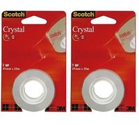 Scotch Crystal Nastro trasparente, confezione di ricambio, 1 rotolo, 19 mm x 25 m (Confezione da 2)