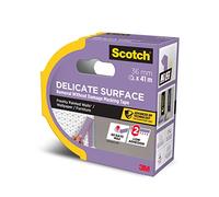 Scotch Delicato Superficie Nastro di Mascheratura Avanzato, 36mm x 41m, Super Sharp Lines, Per Pittura Delicata e Decorare Interni, Nastro per Pittori Per Carta Da Parati e Mobili