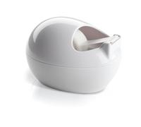 Scotch Dispenser Karim Rashid, Bianco + Nastro Magic, 1 Rotolo, 19mm x 7,5m | Ricaricabile, per Casa e Ufficio con Nastro Adesivo Opaco Multiuso per Riparazione Documenti, Etichettatura e Sigillatura