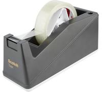 3M Scotch 59555 Dispenser Ricaricabile per Nastro Adesivo da 19 mm x 33 m, Porta Scotch Grande per Ufficio, Bianco e Nero