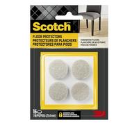 Scotch Felt Pads, Felt Furniture Pads for Protecting Hardwood Floors, Round, 1 in. Diameter, Beige, 16 Pads