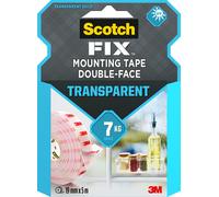 Scotch-Fix Double Sided Tape, Transparent Mounting Tape, 19 mm x 5 m, For Indoor