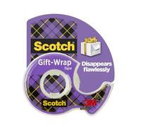 Scotch GiftWrap Nastro adesivo su dispenser - 1 rotolo - 19 mm x 16,5 m - nastro satinato trasparente da utilizzare su carta regalo