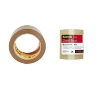 Scotch Heavy Duty Packaging Tape, Value Pack, 6 Rolls of Strong Brown Tape, 50 m