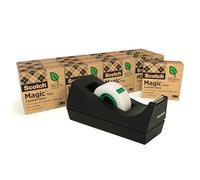 Dispenser C38 per nastri fino a 33 mt - 14 rotoli Scotch Magic 900 inclusi - nero - Scotch