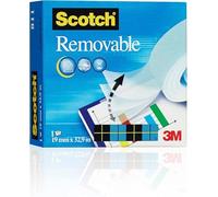 Scotch Magic Rotolo di Nastro Adesivo Trasparente e Rimovibile, Confezione Singola da 1 Pezzo, Dimensione Nastro Adesivo 19 mm x 32.9 m, Ottimo per Ufficio e Scuola